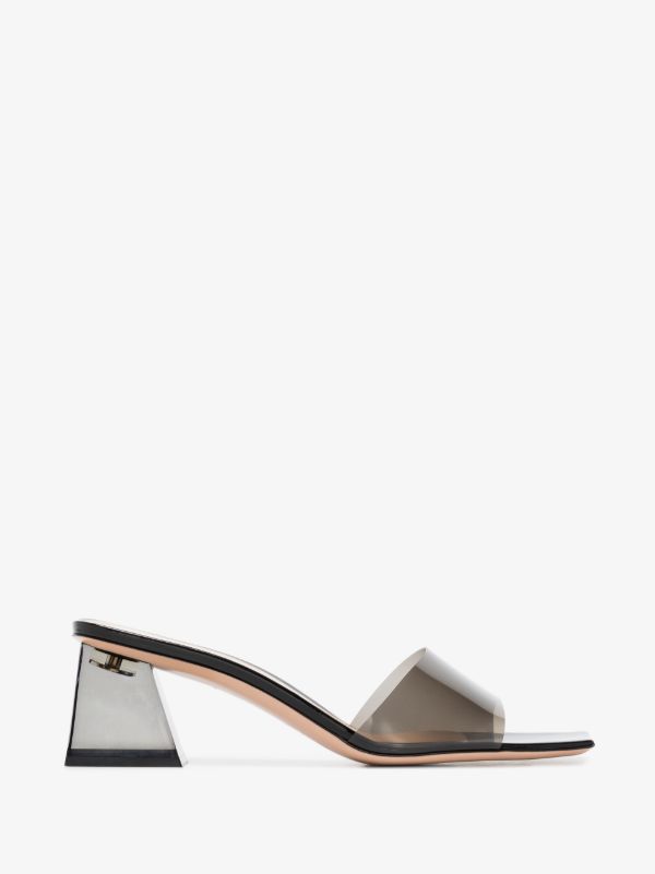 Browns Gianvito Rossi Black 55 PVC Sandals | Browns Sandals