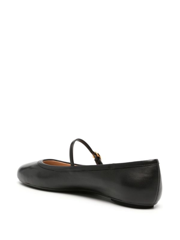 Browns Gianvito Rossi Black Carla Leather Ballet Pumps | Browns Ballerina Shoes