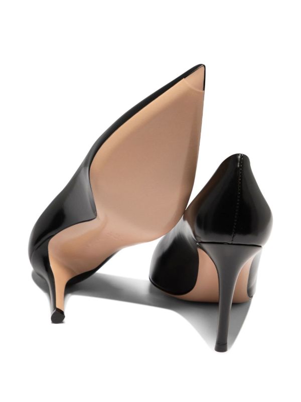 Browns Gianvito Rossi Black Robbie 85 Leather Pumps | Browns Pumps