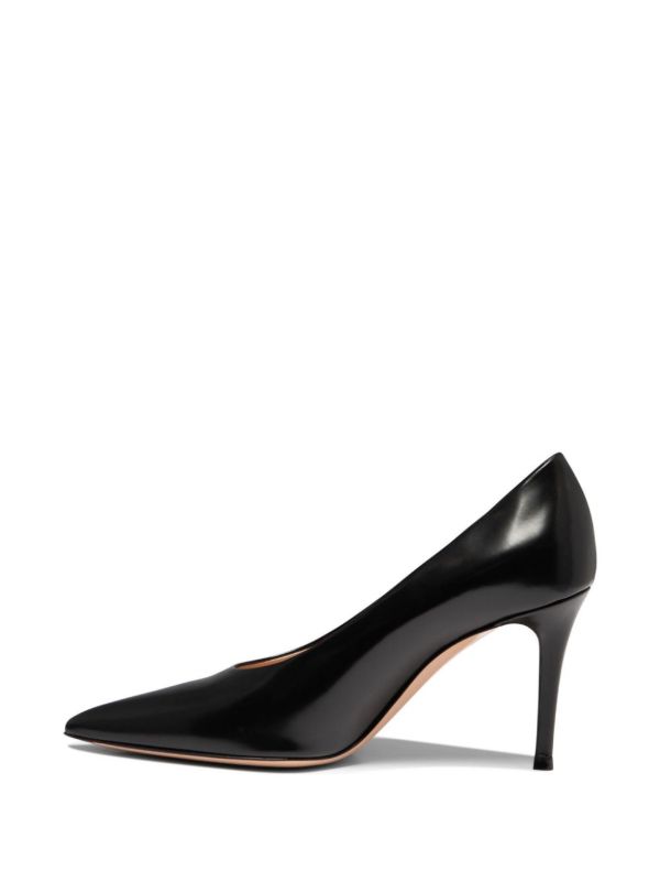 Browns Gianvito Rossi Black Robbie 85 Leather Pumps | Browns Pumps
