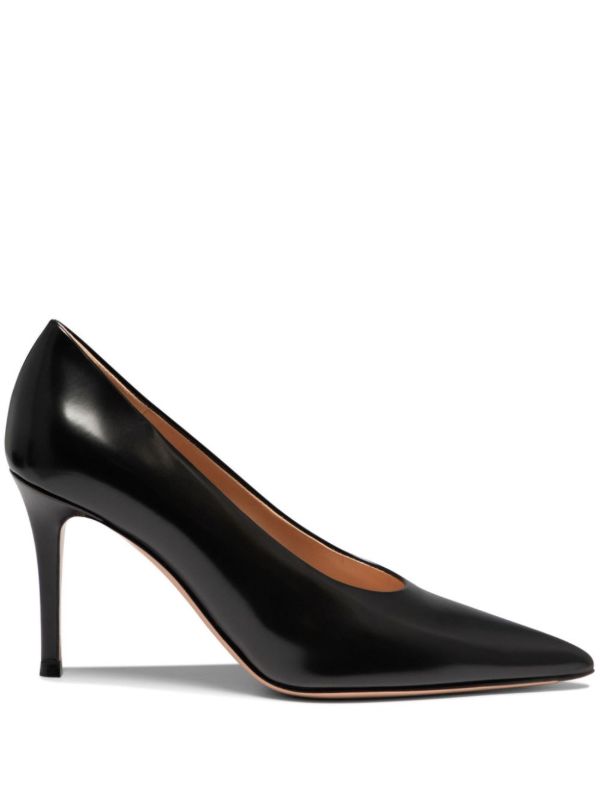 browns Gianvito Rossi Black Robbie 85 Leather Pumps | Browns Pumps