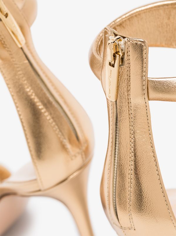 Browns Gianvito Rossi Gold Bijoux 105 Leather Sandals | Browns Sandals