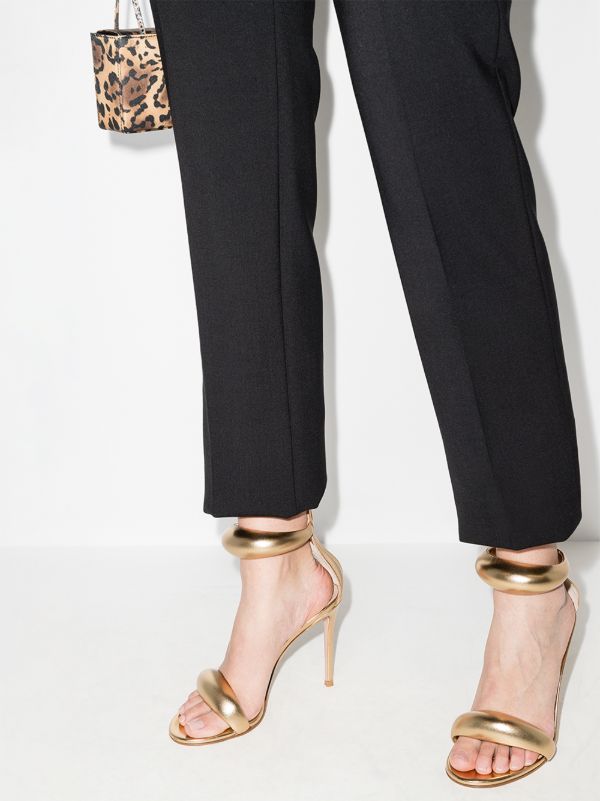 Browns Gianvito Rossi Gold Bijoux 105 Leather Sandals | Browns Sandals
