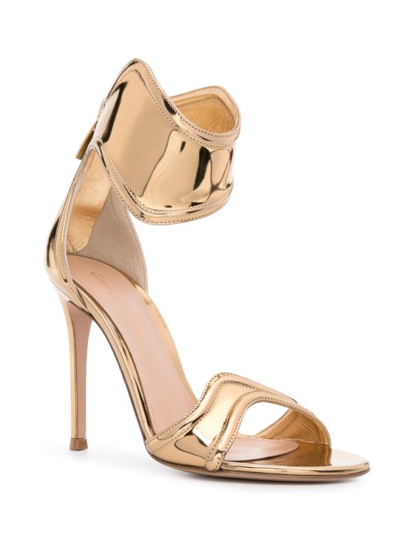 Browns Gianvito Rossi Gold Lucrezia 105 Leather Sandals | Browns Sandals
