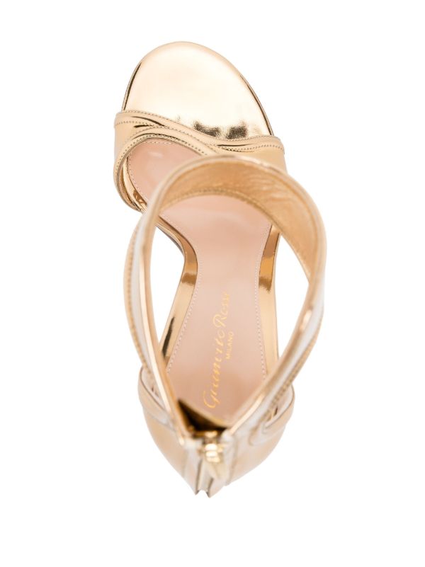 Browns Gianvito Rossi Gold Lucrezia 105 Leather Sandals | Browns Sandals