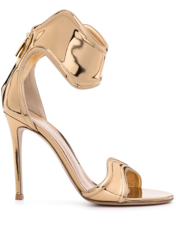 browns Gianvito Rossi Gold Lucrezia 105 Leather Sandals | Browns Sandals