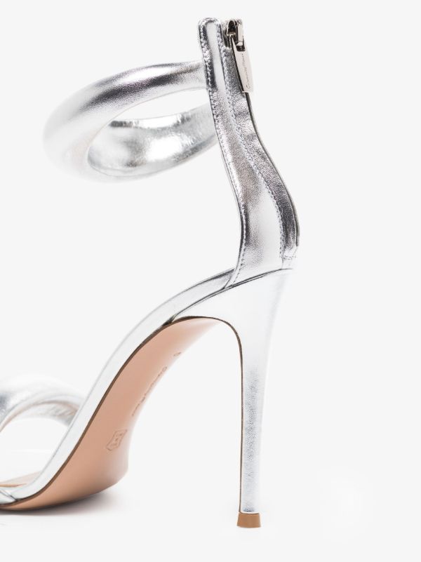Browns Gianvito Rossi Silver Bijoux 105 Leather Sandals | Browns Sandals