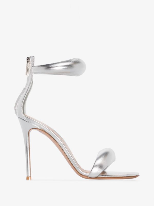 browns Gianvito Rossi silver Bijoux 105 leather sandals | Browns Sandals