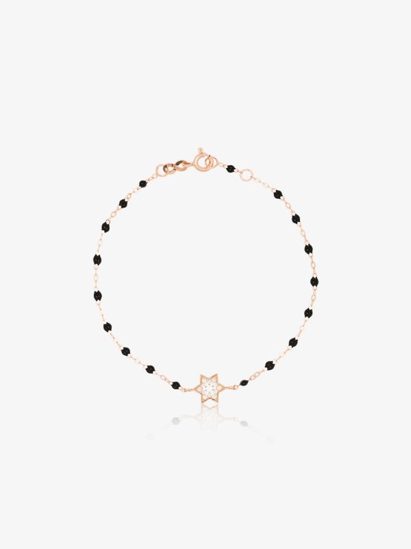 browns Gigi Clozeau 18K rose gold 17 CM diamond star beaded bracelet | Browns Fine Bracelets