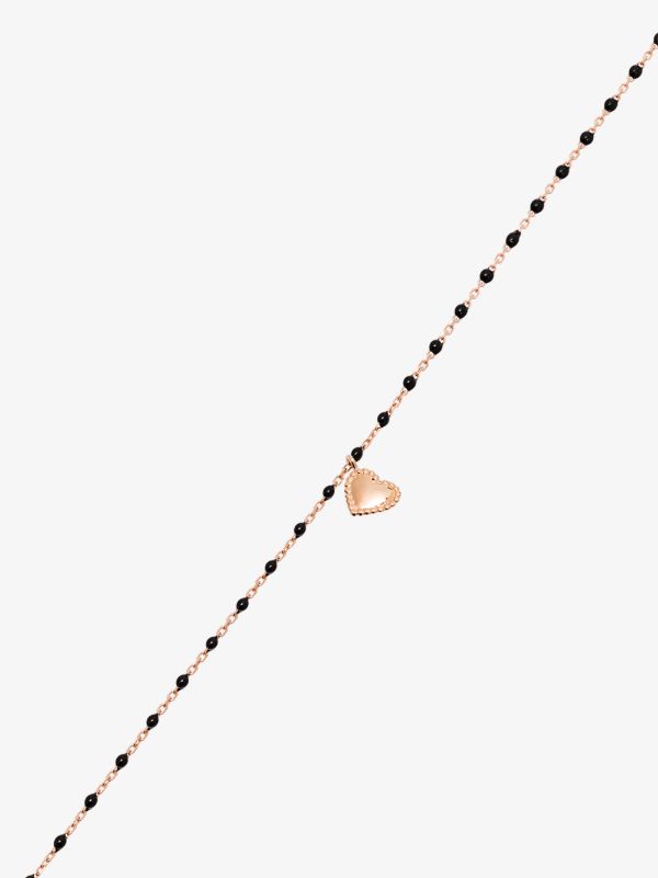 Browns Gigi Clozeau 18K Rose Gold 42 CM Heart Beaded Necklace | Browns Fine Necklaces