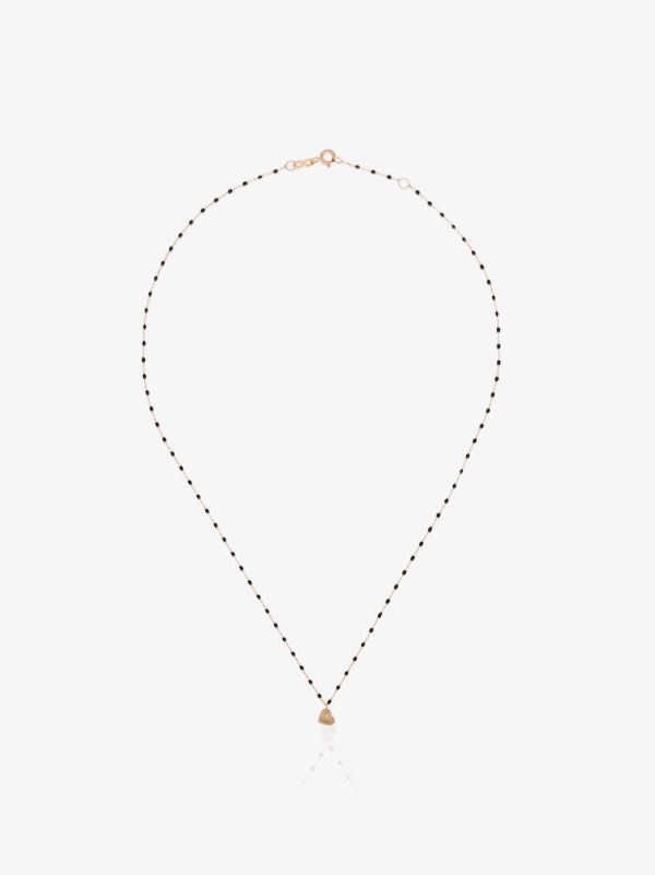 browns Gigi Clozeau 18K rose gold 42 CM Heart beaded necklace | Browns Fine Necklaces