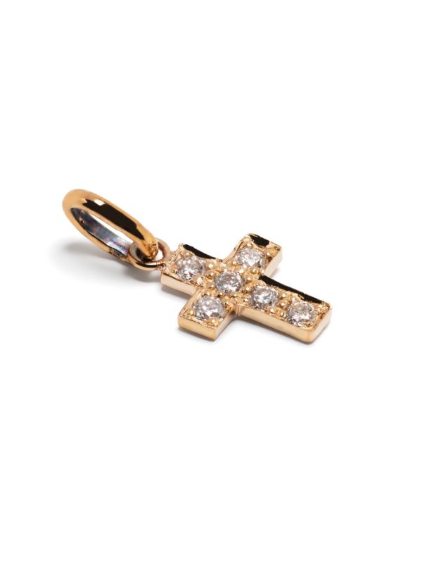 Browns Gigi Clozeau 18K Rose Gold Cross Diamond Pendant | Browns Fine Charms