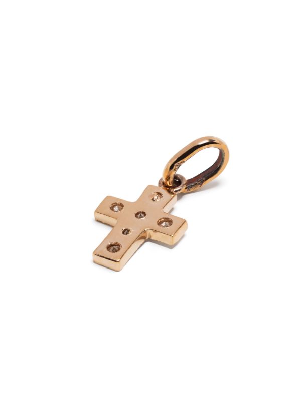 Browns Gigi Clozeau 18K Rose Gold Cross Diamond Pendant | Browns Fine Charms
