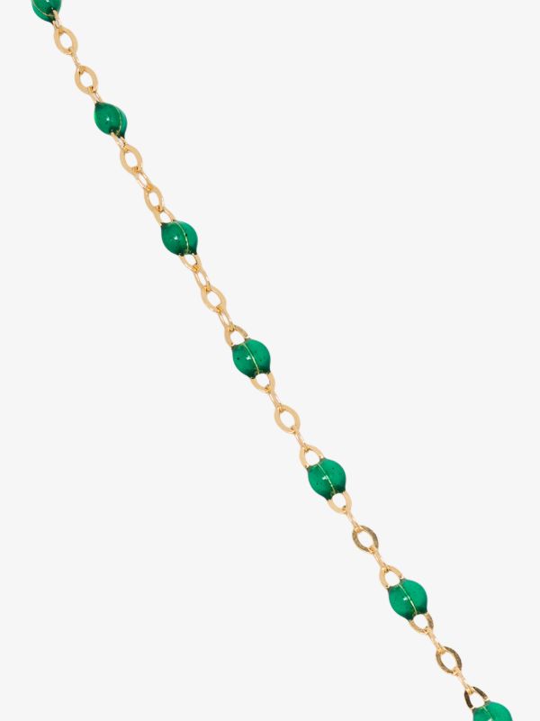 Browns Gigi Clozeau 18K Yellow Gold And Green Beaded Necklace | Browns Fine Necklaces