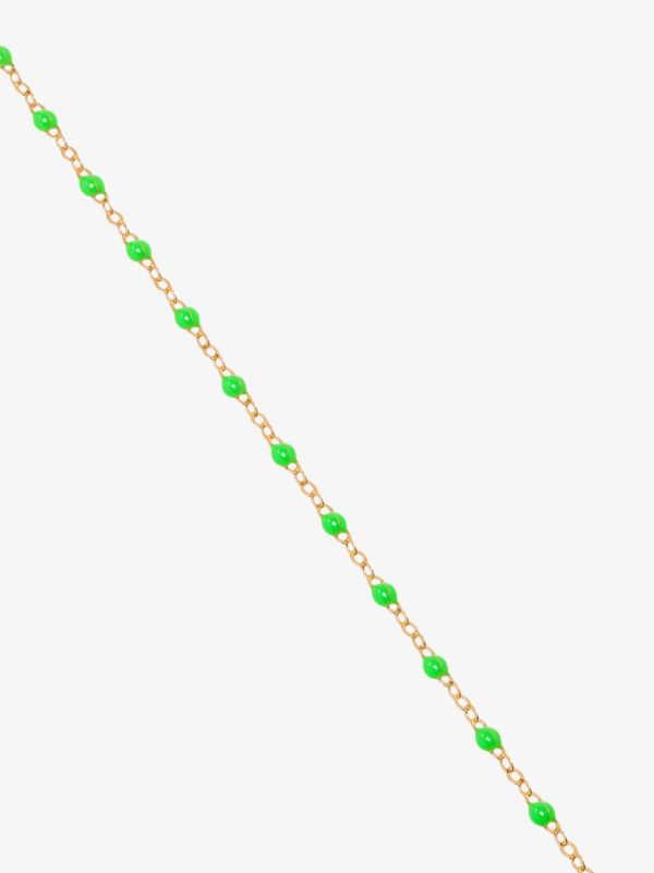 Browns Gigi Clozeau 18K Yellow Gold And Green Beaded Necklace | Browns Fine Necklaces