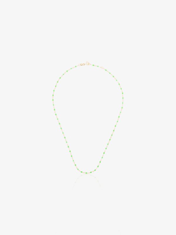 browns Gigi Clozeau 18K yellow gold and green beaded necklace | Browns Fine Necklaces