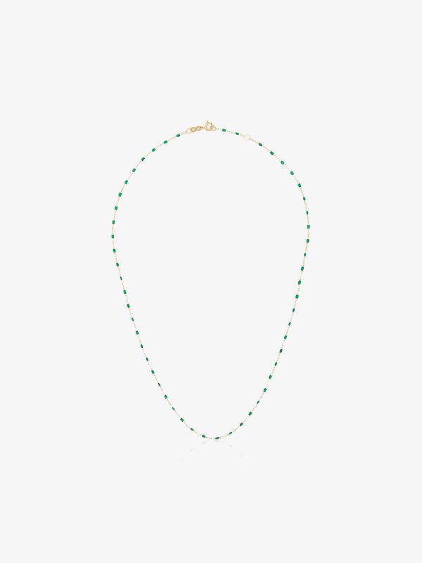 browns Gigi Clozeau 18K yellow gold and green beaded necklace | Browns Fine Necklaces