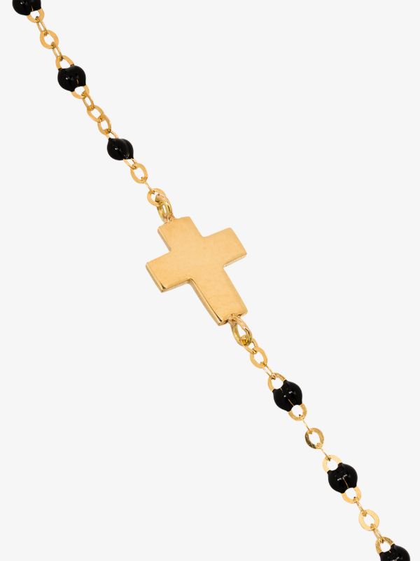 Browns Gigi Clozeau 18K Yellow Gold Cross Beaded Bracelet | Browns Fine Bracelets