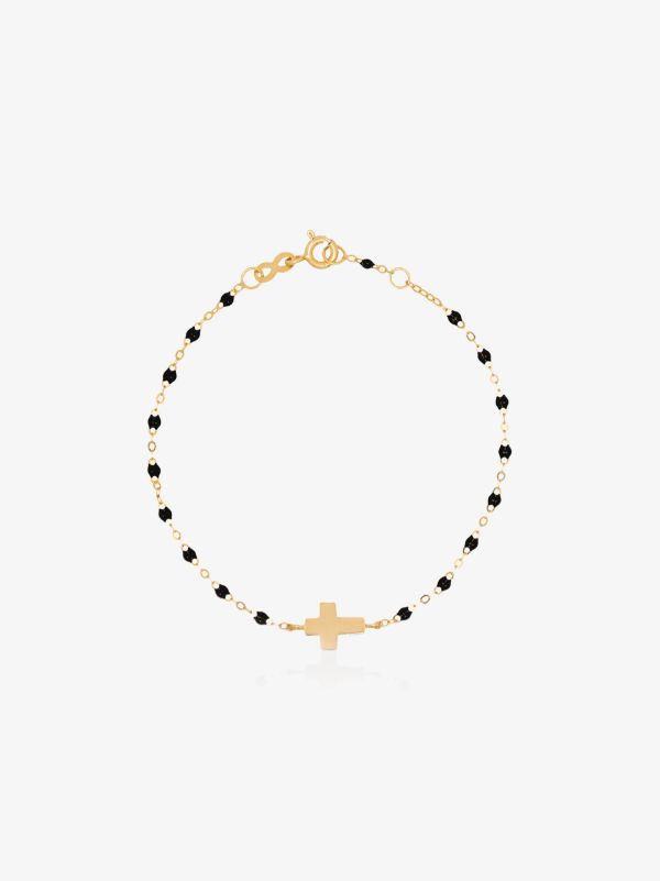 browns Gigi Clozeau 18K yellow gold cross beaded bracelet | Browns Fine Bracelets