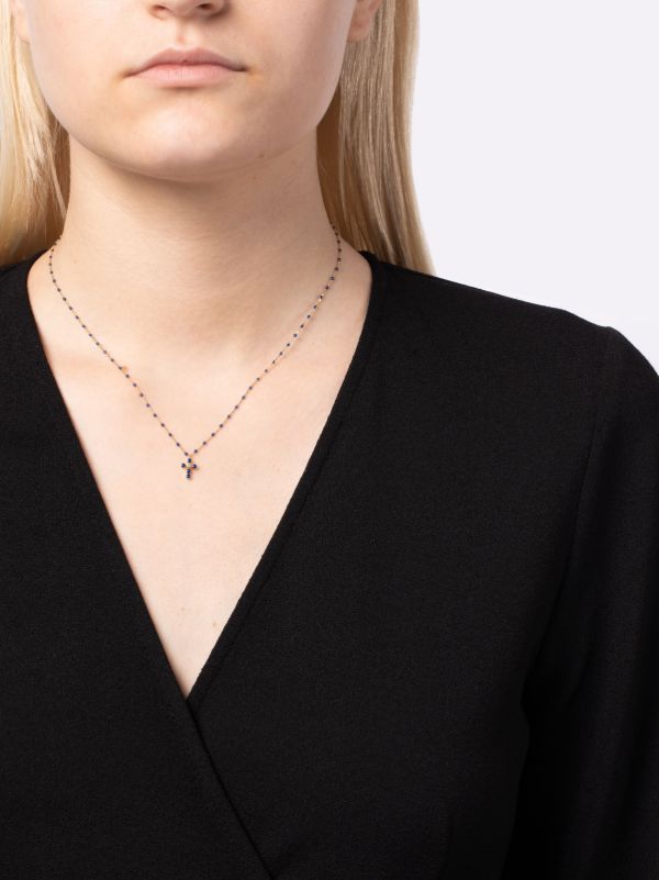 Browns Gigi Clozeau 18K Yellow Gold Cross Diamond Necklace | Browns Fine Necklaces