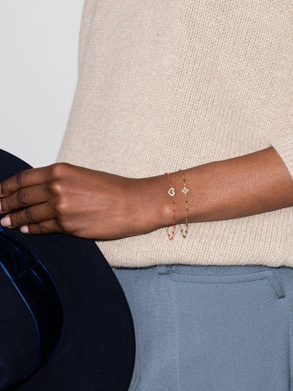 Browns Gigi Clozeau 18K Yellow Gold Lucky Clover Classic Gigi 17 CM Diamond Bracelet | Browns Fine Bracelets