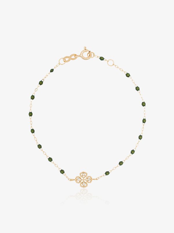 browns Gigi Clozeau 18K yellow gold Lucky Clover Classic Gigi 17 CM diamond bracelet | Browns Fine Bracelets
