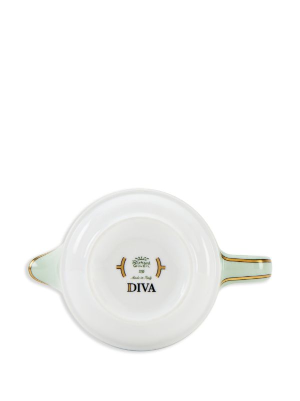 Browns GINORI 1735 Green Diva Porcelain Milk Pitcher | Browns Cups & Tea Sets