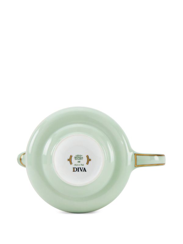 Browns GINORI 1735 Green Diva Porcelain Teapot | Browns Cups & Tea Sets