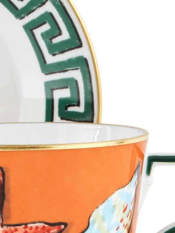 Browns GINORI 1735 Orange Il Viaggio Di Nettuno Porcelain Teacup Set | Browns Cups & Tea Sets