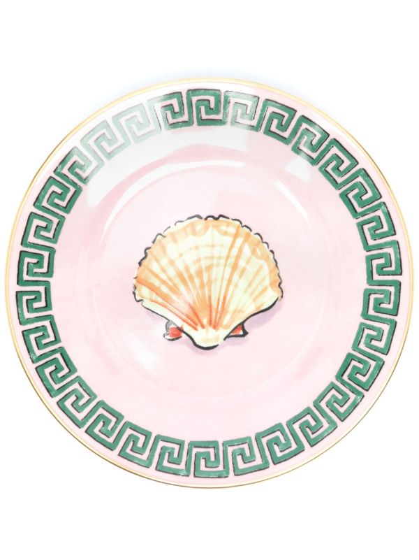browns GINORI 1735 pink Il Viaggio di Nettuno porcelain bread plate | Browns Plates & Bowls