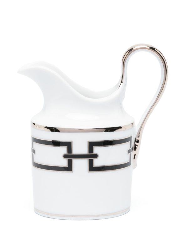 Browns GINORI 1735 White Catene Nero Porcelain Milk Jug | Browns Kitchen Accessories