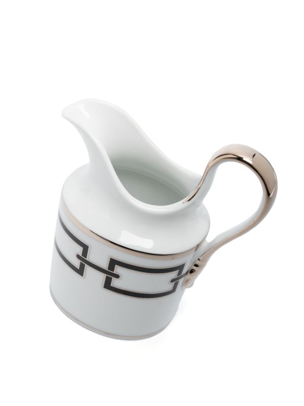 Browns GINORI 1735 White Catene Nero Porcelain Milk Jug | Browns Kitchen Accessories