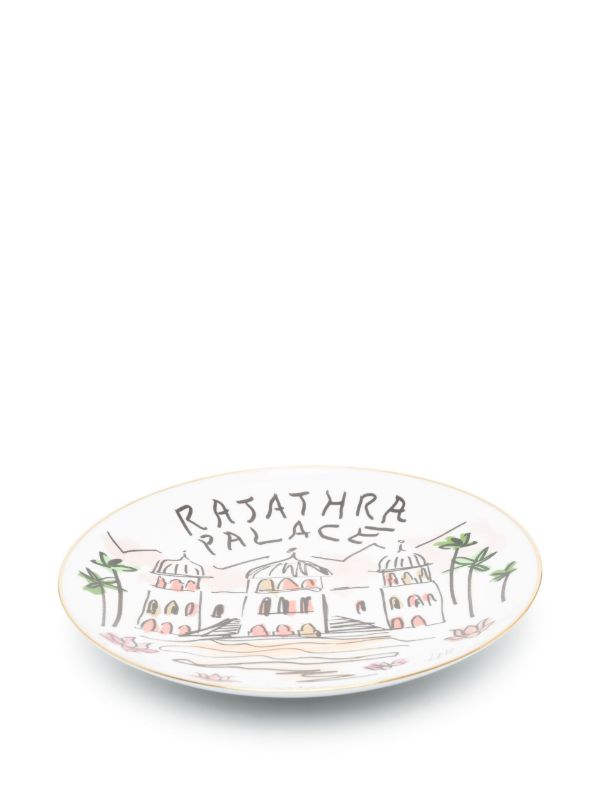 Browns GINORI 1735 White Rajathra Palace Graphic Print Plate | Browns Plates & Bowls