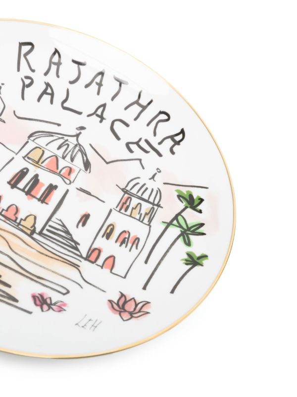 Browns GINORI 1735 White Rajathra Palace Graphic Print Plate | Browns Plates & Bowls