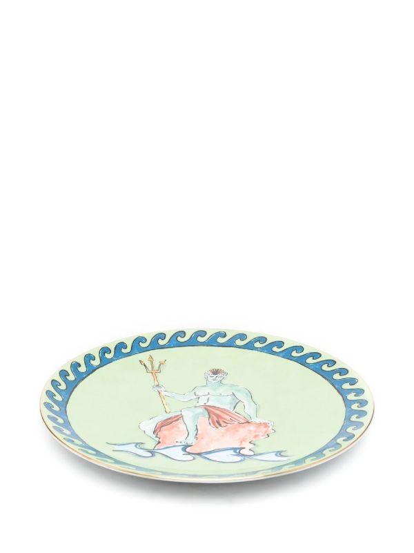 Browns GINORI 1735 X Luke Edward Hall Green Il Viaggio Di Nettuno Porcelain Charger Plate | Browns Plates & Bowls