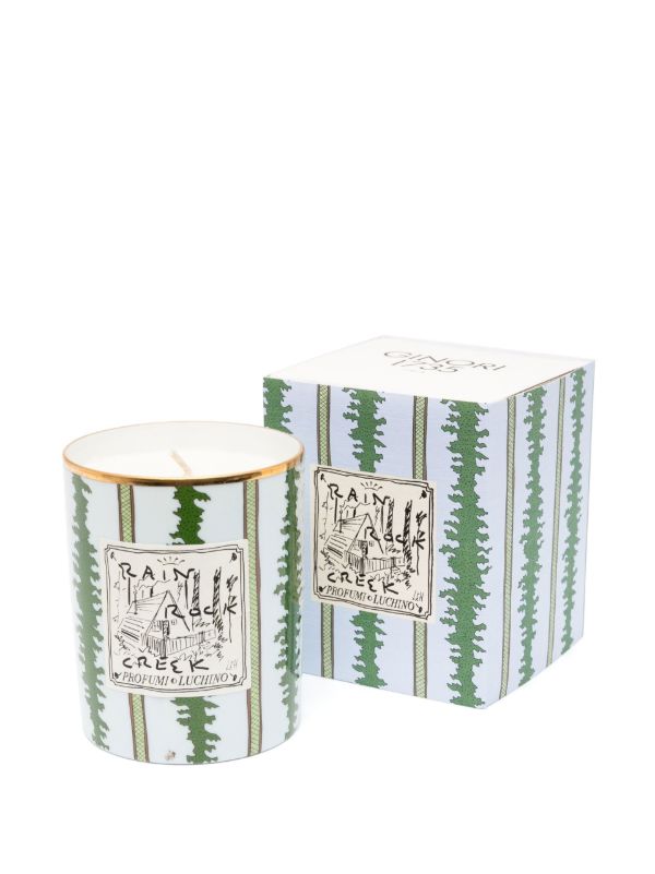 Browns GINORI 1735 X Luke Edward Hall Green Rain Rock Creek Candle | Browns Candles