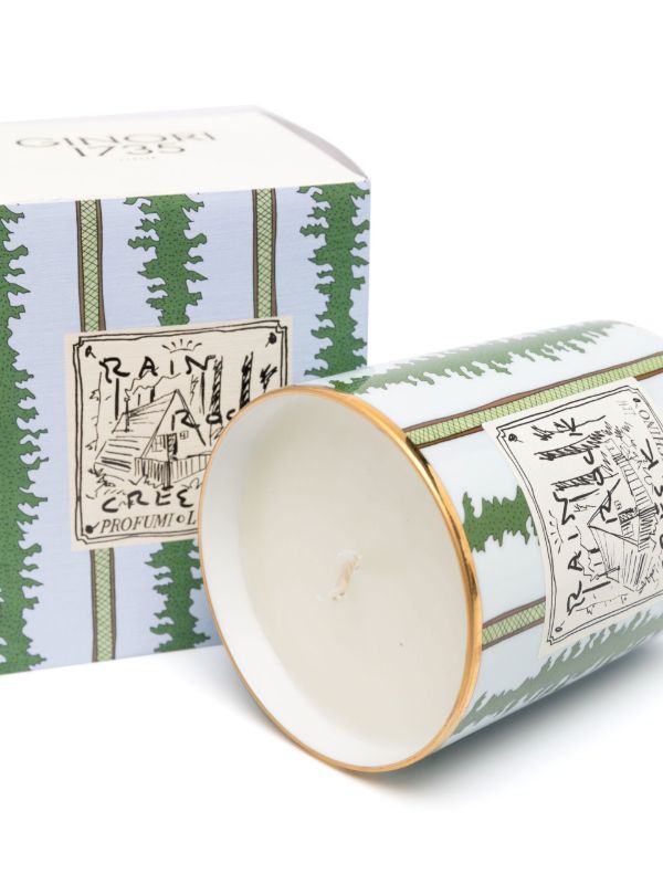 Browns GINORI 1735 X Luke Edward Hall Green Rain Rock Creek Candle | Browns Candles