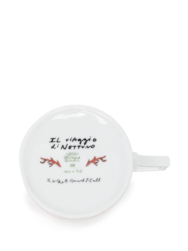Browns GINORI 1735 X Luke Edward Hall Pink Il Viaggio Di Nettuno Porcelain Mug | Browns Cups & Tea Sets
