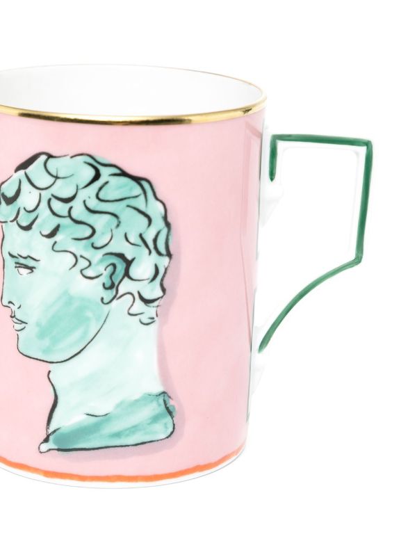 Browns GINORI 1735 X Luke Edward Hall Pink Il Viaggio Di Nettuno Porcelain Mug | Browns Cups & Tea Sets