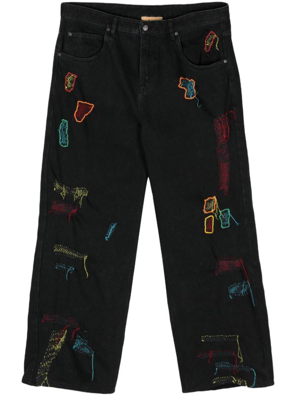 browns Glass Cypress Black Reconstructed Loose Jeans | Browns Relaxed-Fit Jeans