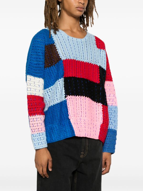 Browns Glass Cypress Blue Colour-Block Sweater | Browns Knitted Sweaters