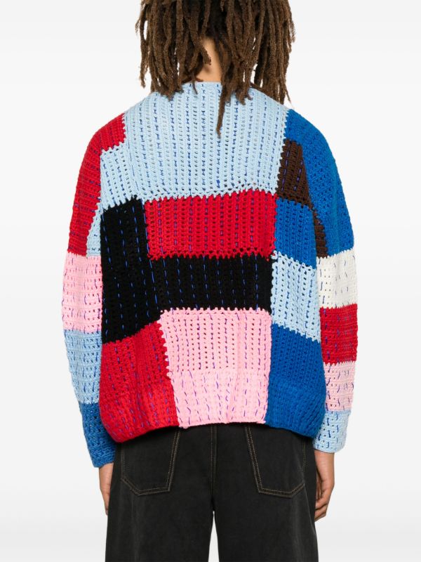 Browns Glass Cypress Blue Colour-Block Sweater | Browns Knitted Sweaters