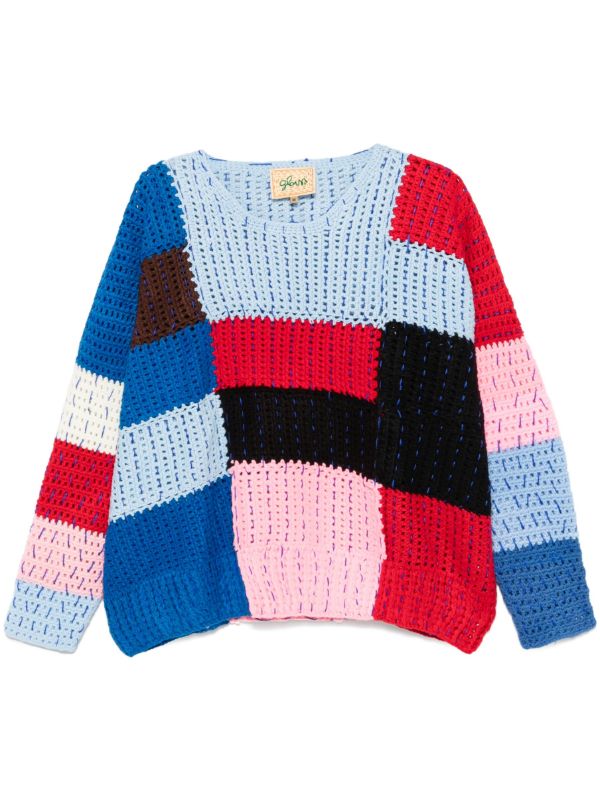 browns Glass Cypress Blue Colour-Block Sweater | Browns Knitted Sweaters