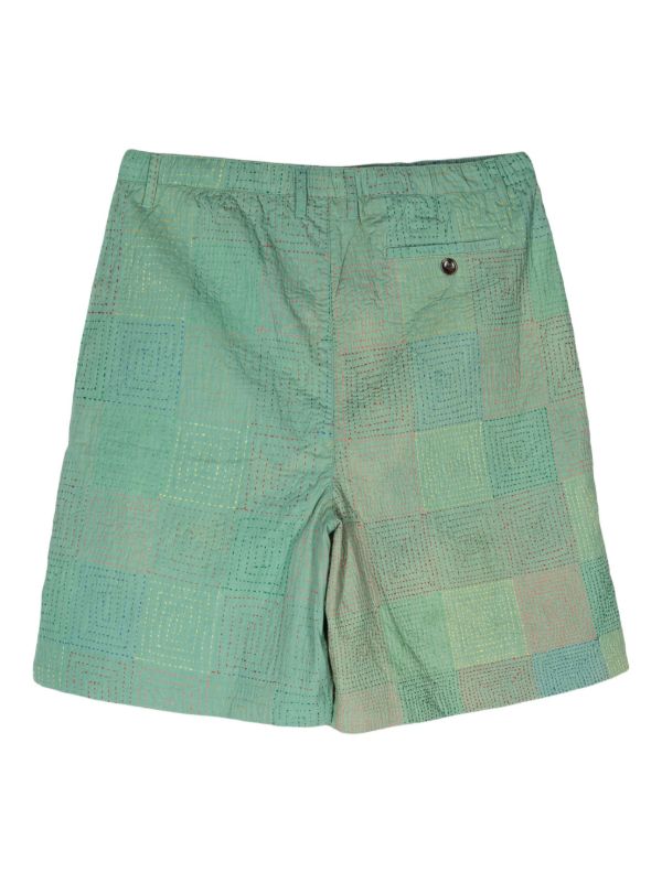 Browns Glass Cypress Green Quilted Cotton Shorts | Browns Deck Shorts