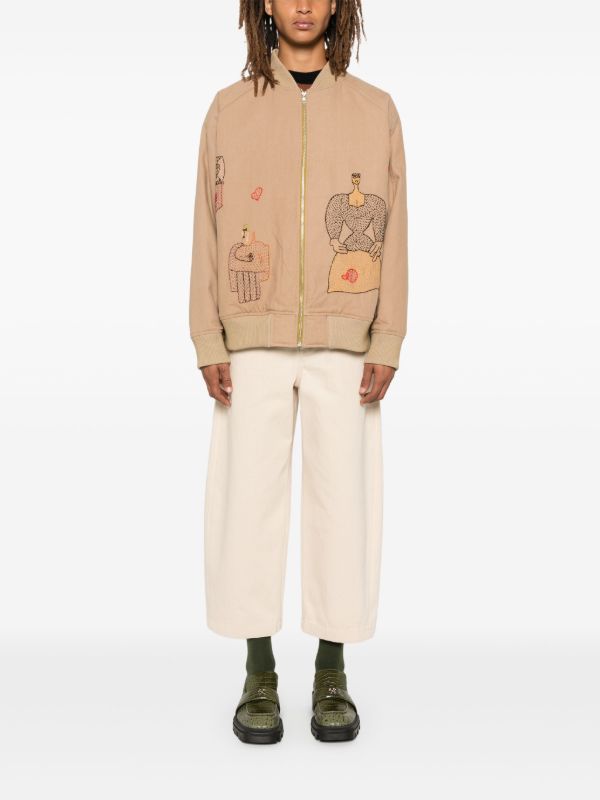 Browns Glass Cypress Neutral Woman-Embroidered Bomber Jacket