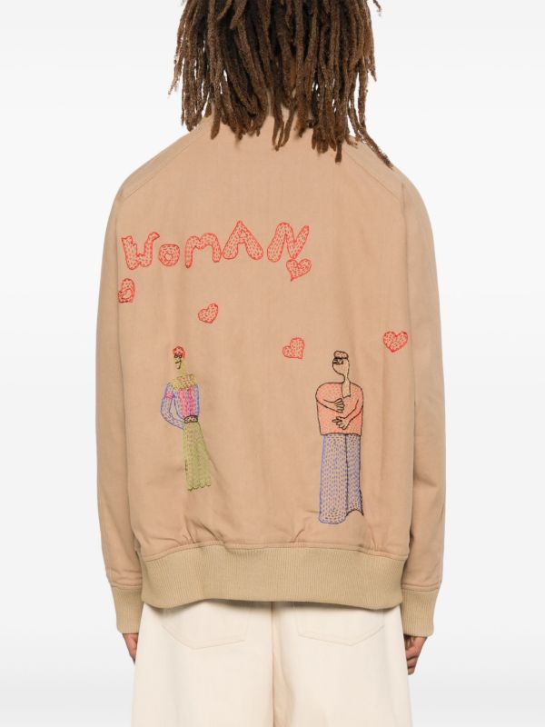 Browns Glass Cypress Neutral Woman-Embroidered Bomber Jacket