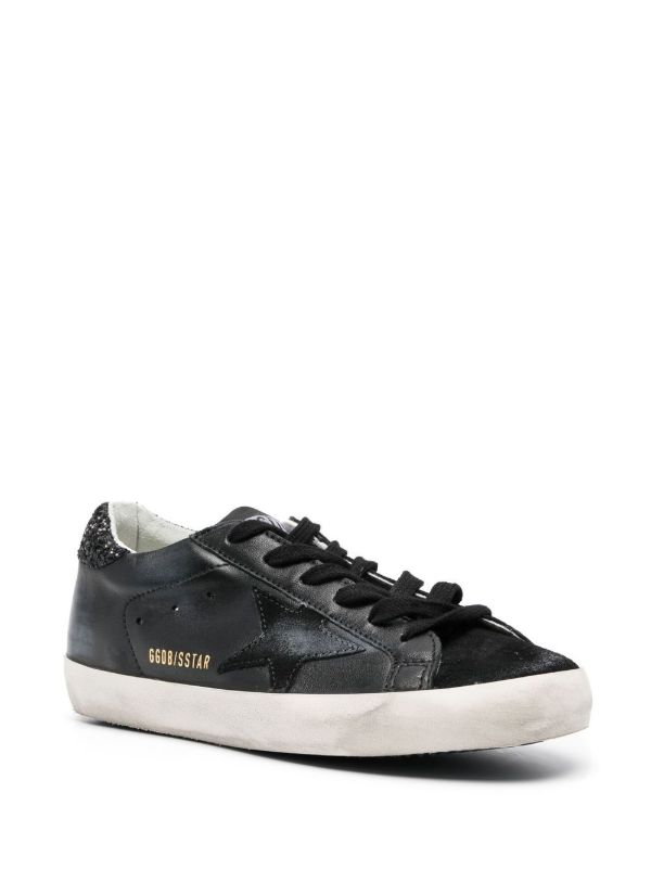 Browns Golden Goose Black Super Star Leather Sneakers | Browns Sneakers