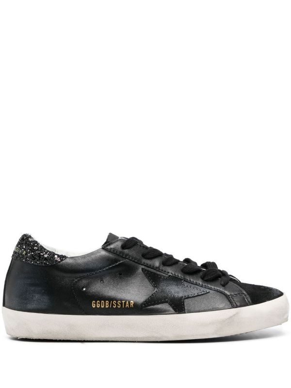 browns Golden Goose Black Super Star Leather Sneakers | Browns Sneakers
