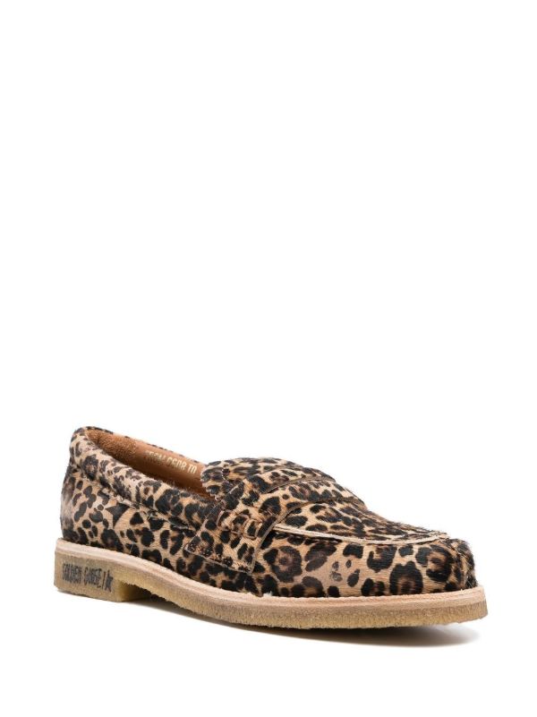 Browns Golden Goose Brown Jerry Leopard-Print Leather Loafers | Browns Loafers