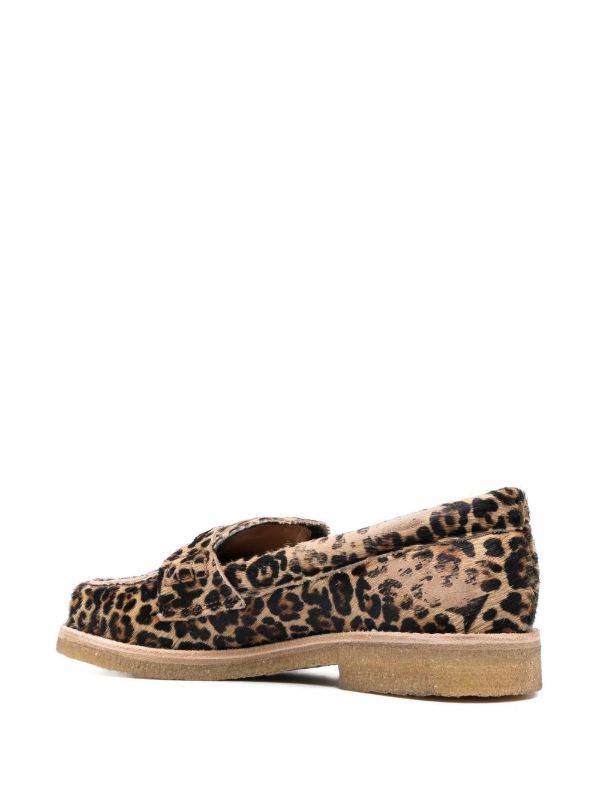 Browns Golden Goose Brown Jerry Leopard-Print Leather Loafers | Browns Loafers